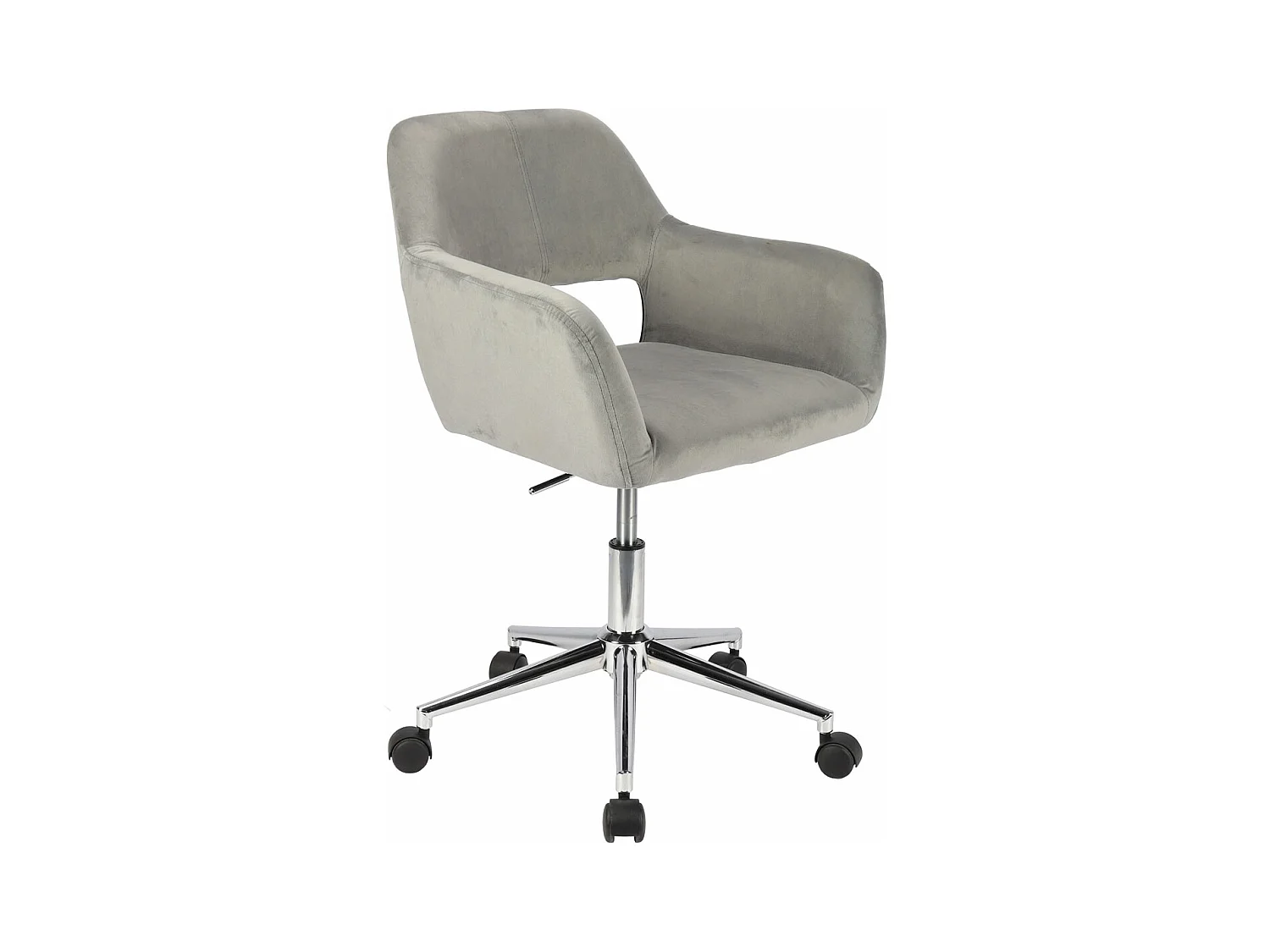 Chaise pivotante JILL réglable en hauteur avec accoudoirs et roulettes