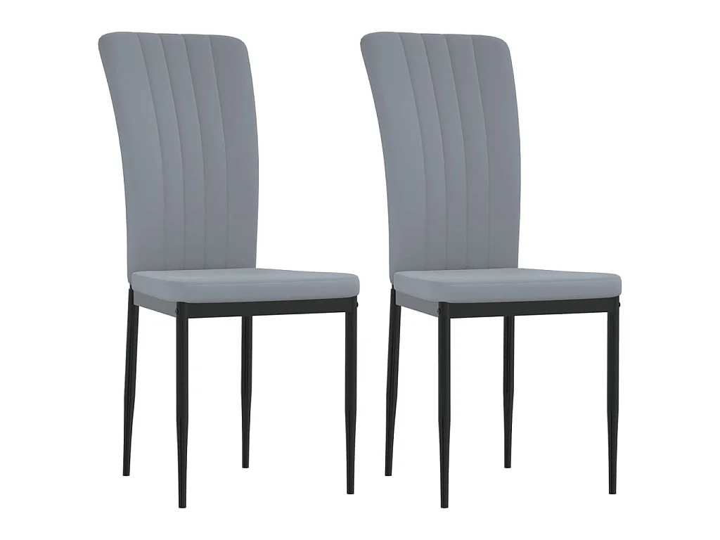 Chaises à manger lot de 2 Gris clair Velours