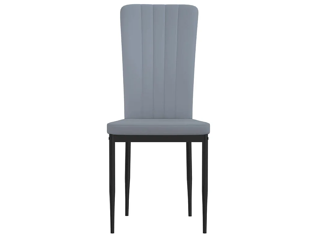 Chaises à manger lot de 2 Gris clair Velours