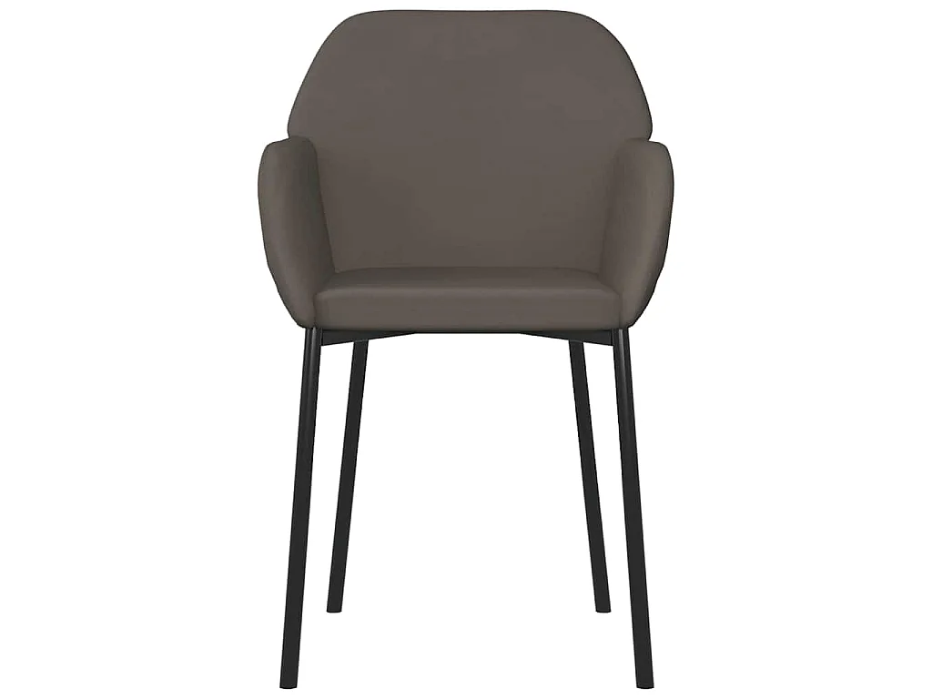 Chaises à manger lot de 2 Gris foncé Velours