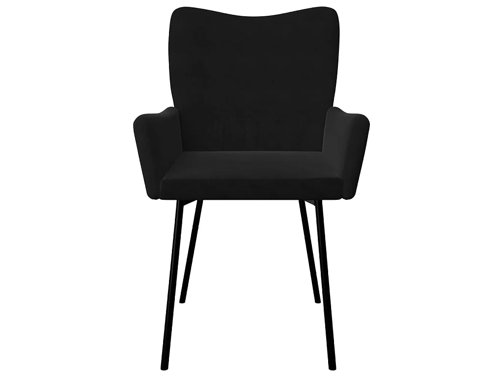 Eetkamerstoelen 2 st fluweel zwart