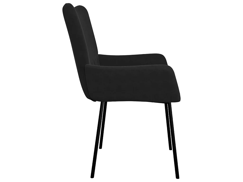 Eetkamerstoelen 2 st fluweel zwart