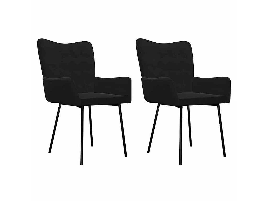 Eetkamerstoelen 2 st fluweel zwart