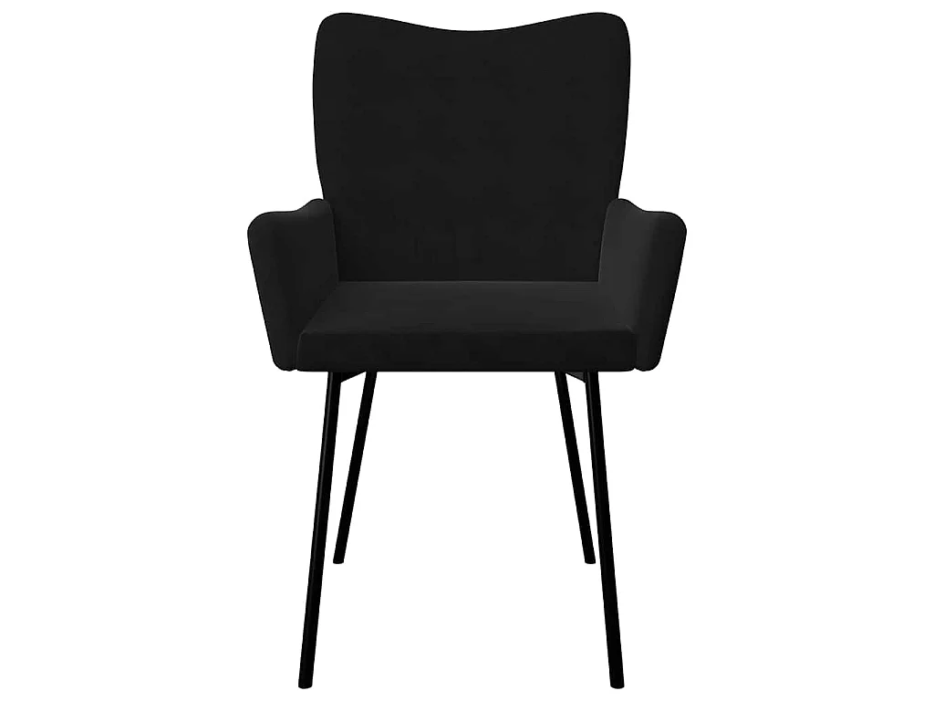 Eetkamerstoelen 2 st fluweel zwart