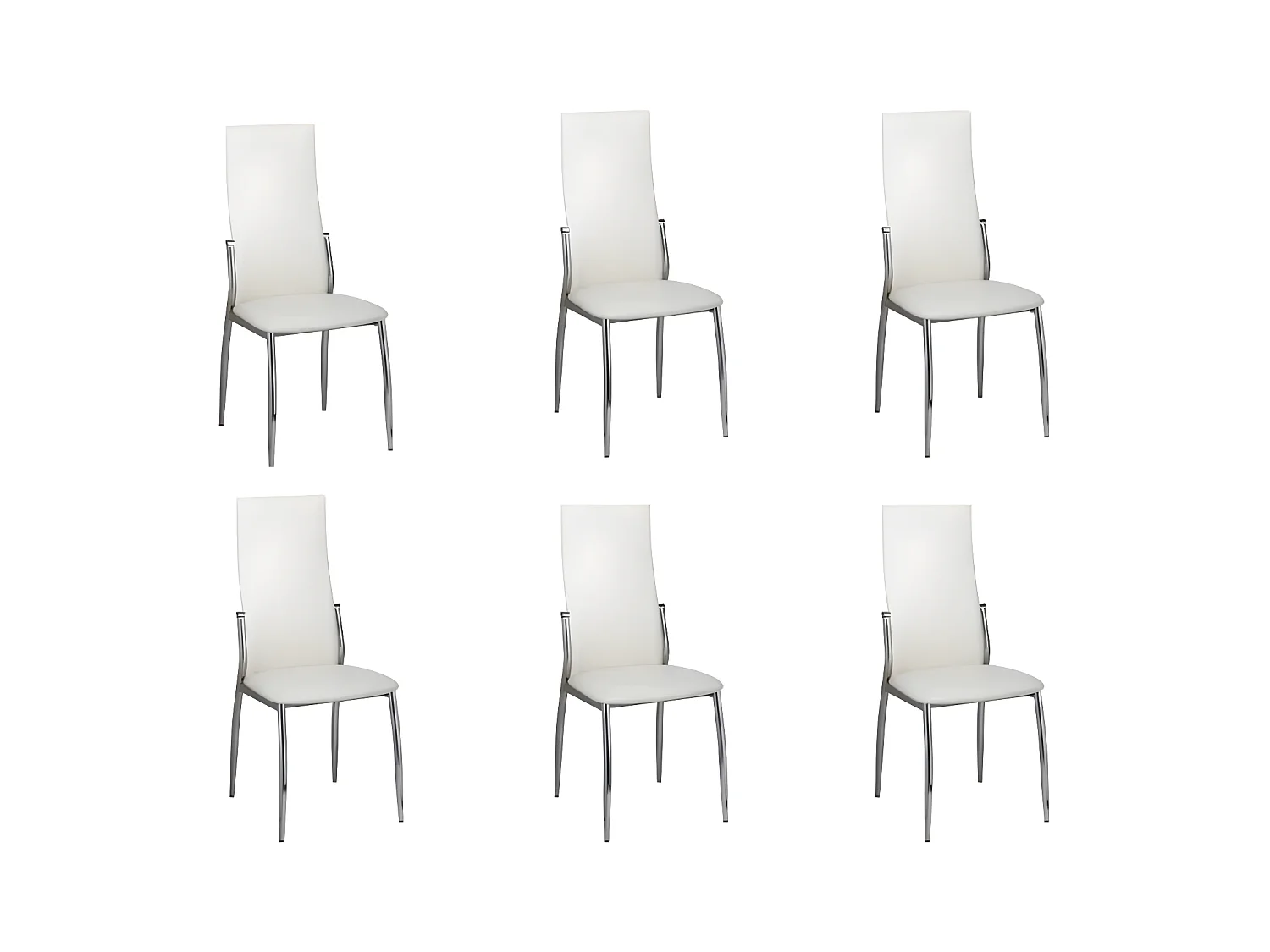 Chaises à manger lot de 6 blanc similicuir