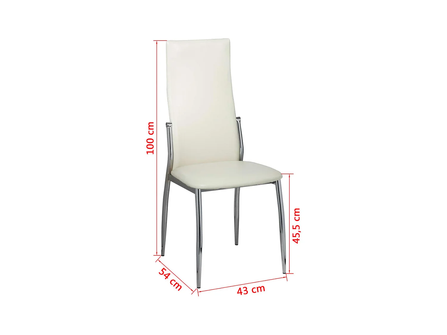 Eetkamerstoelen 6 st kunstleer wit