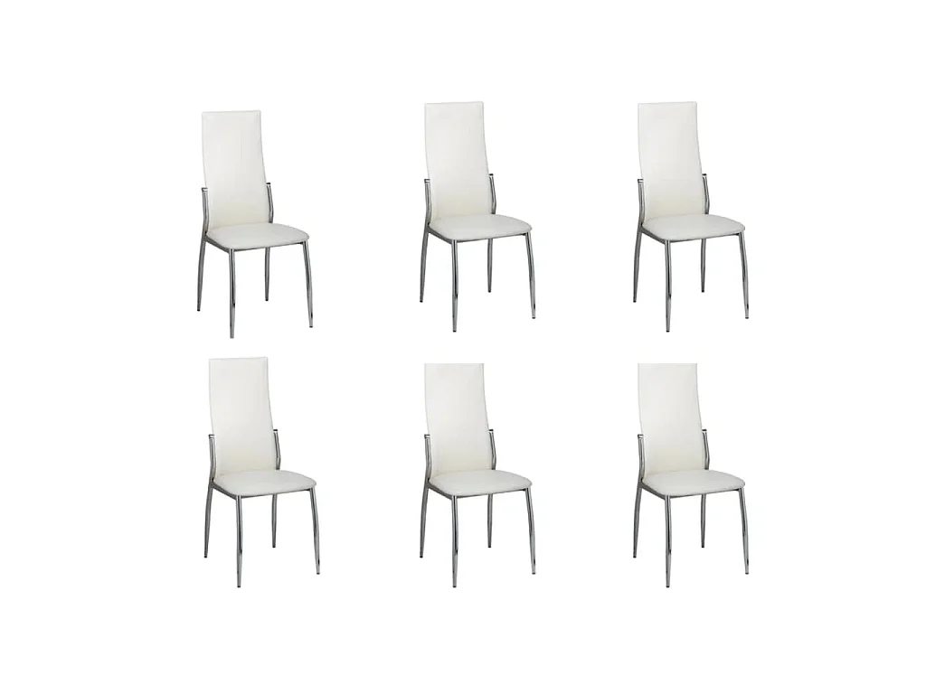 Chaises à manger lot de 6 blanc similicuir