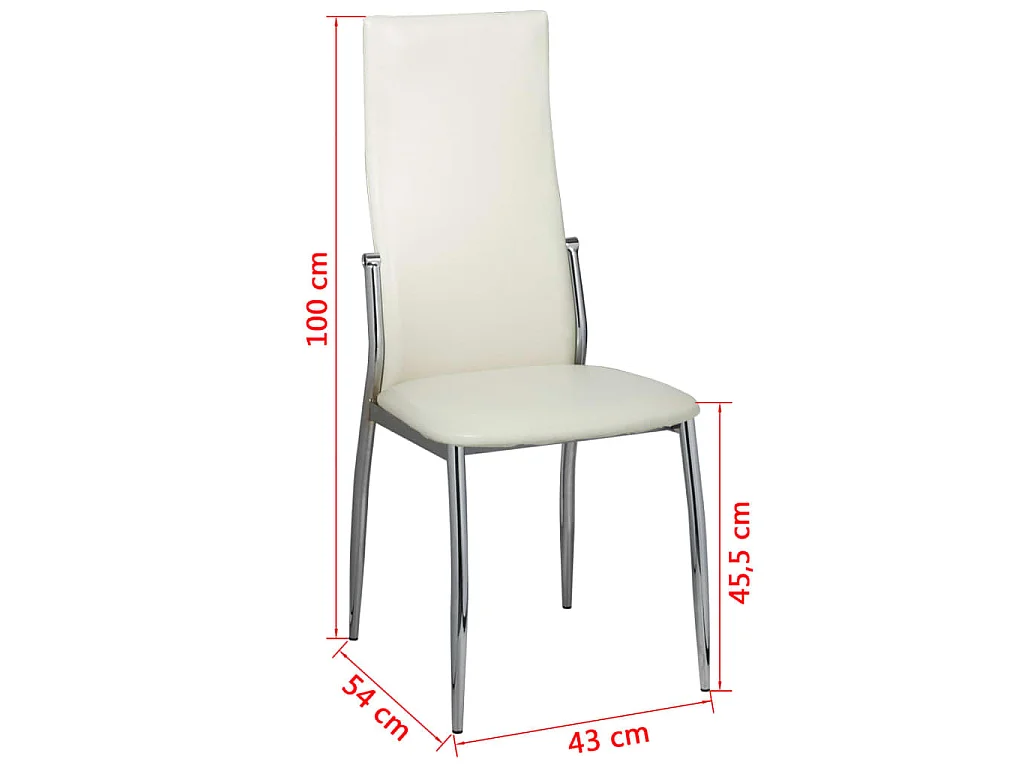 Chaises à manger lot de 6 blanc similicuir