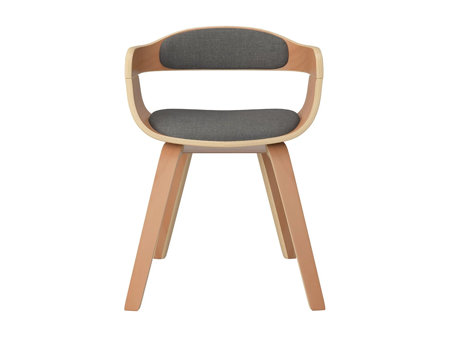 Chaise à manger lot de 6 gris clair bois courbé et tissu