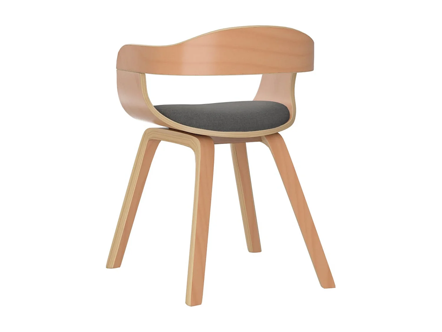 Chaise à manger lot de 6 gris clair bois courbé et tissu