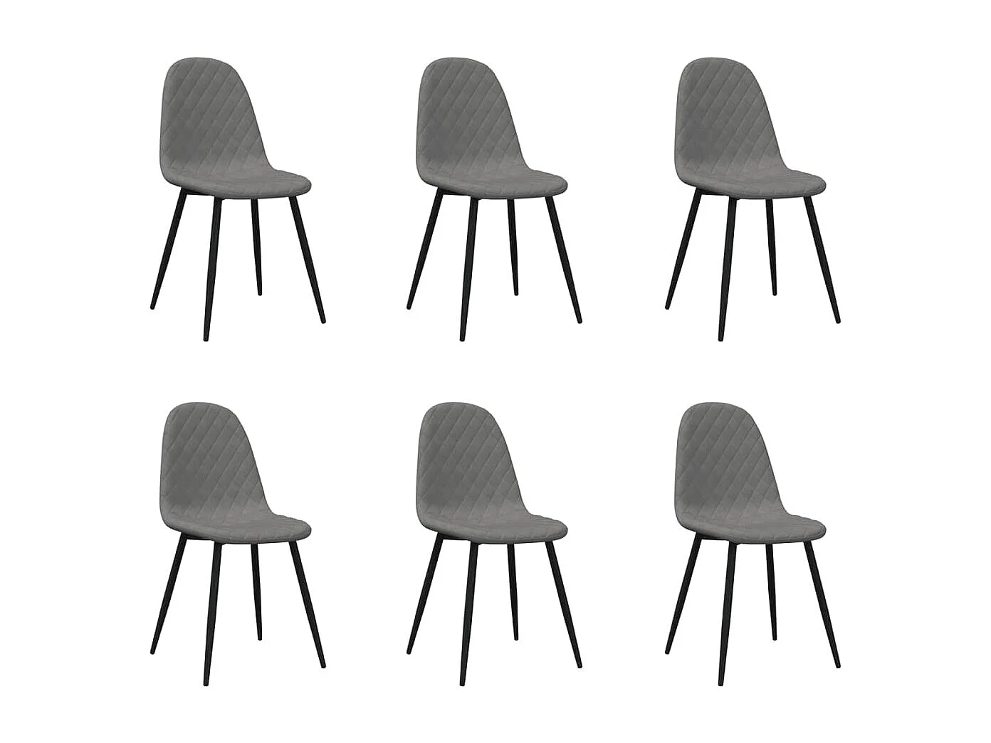 Chaises à manger lot de 6 gris clair velours