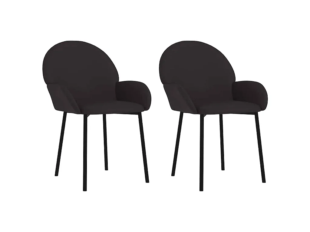 Chaises à manger lot de 2 noir similicuir