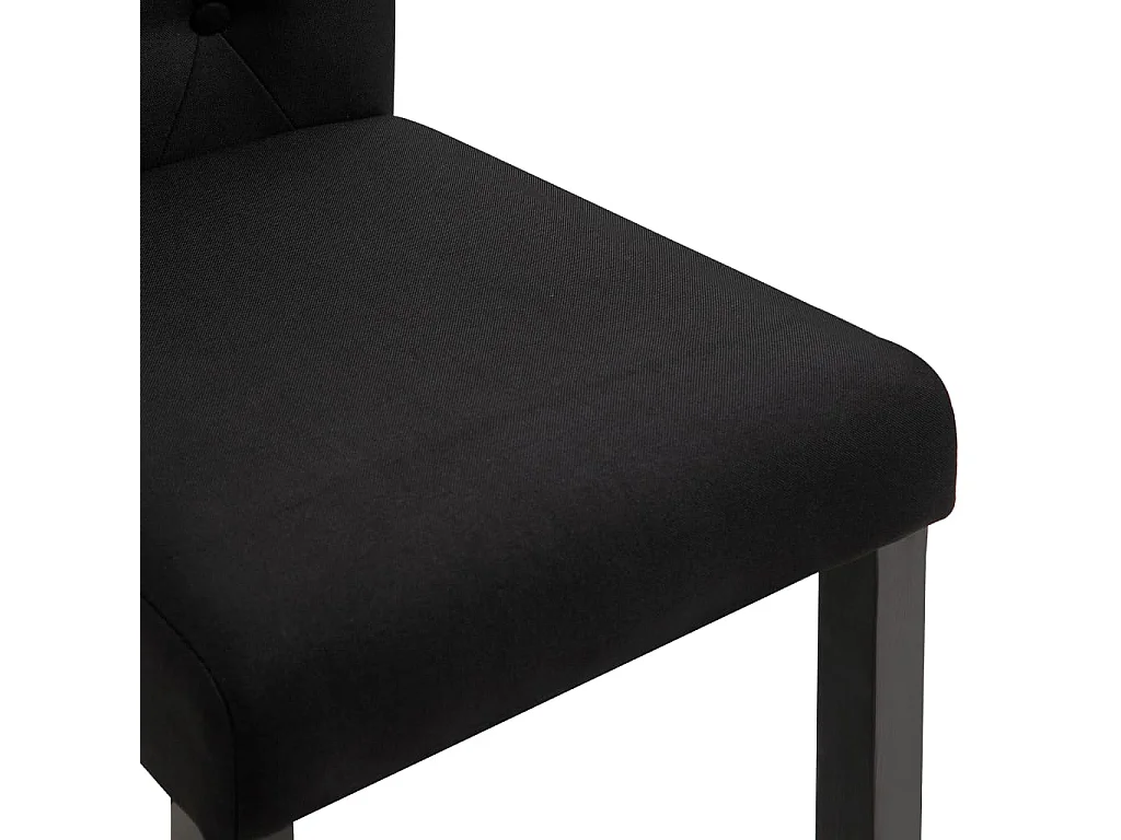 Chaises à manger lot de 6 noir tissu