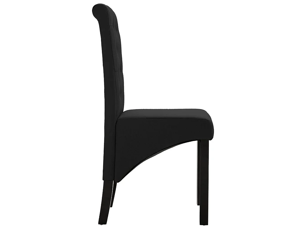 Chaises à manger lot de 6 noir tissu