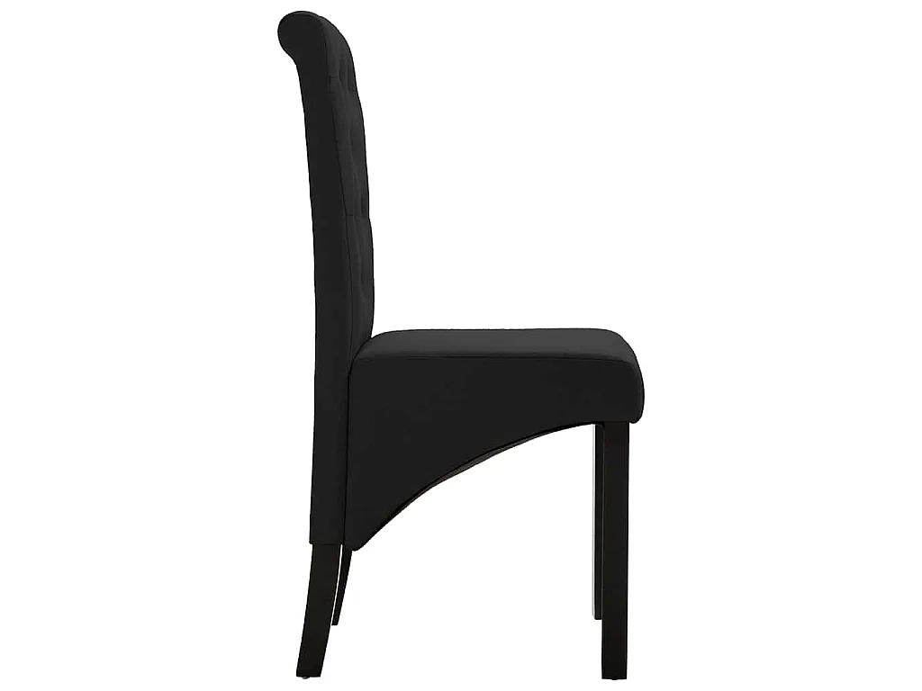 Chaises à manger lot de 6 noir tissu