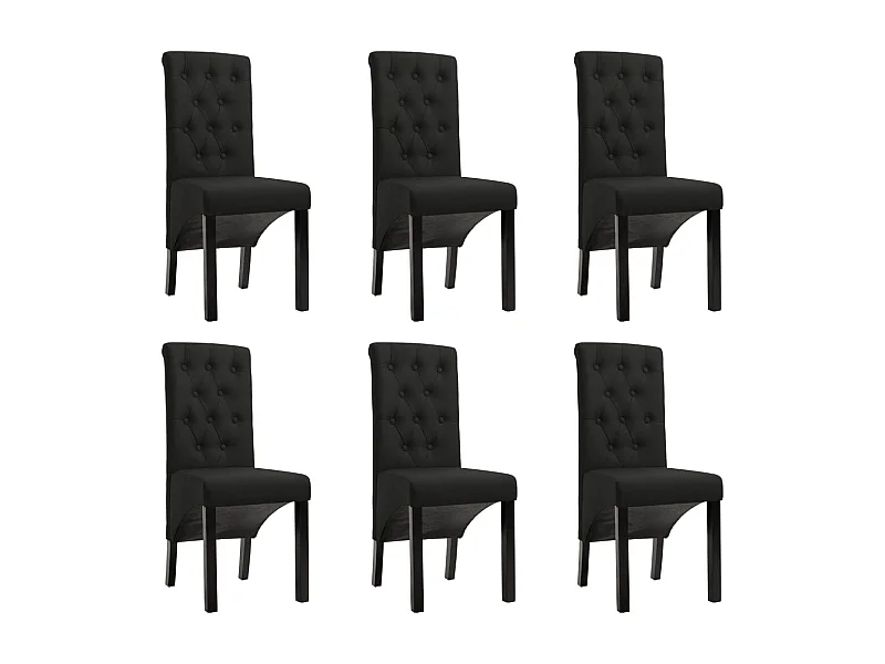 Cadeiras de jantar 6 pcs tecido preto