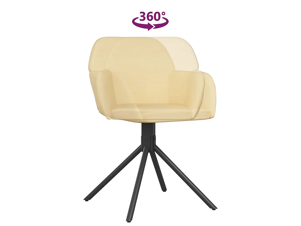 Esszimmerstühle 2 Stk. Drehbar Creme Samt
