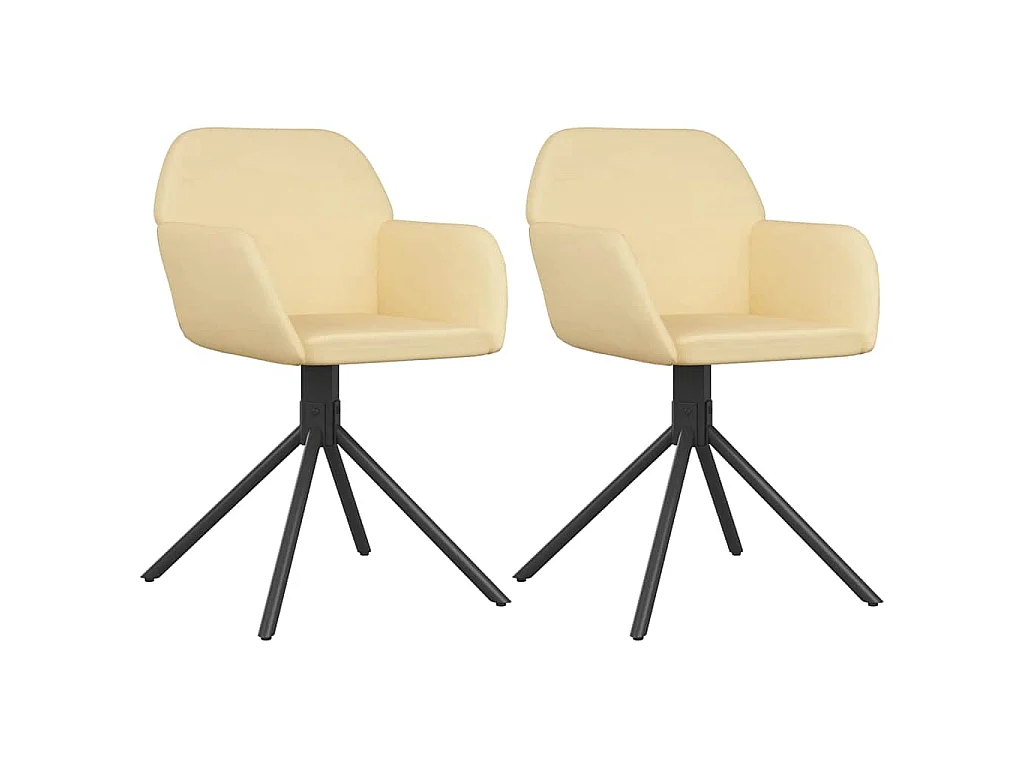 Esszimmerstühle 2 Stk. Drehbar Creme Samt