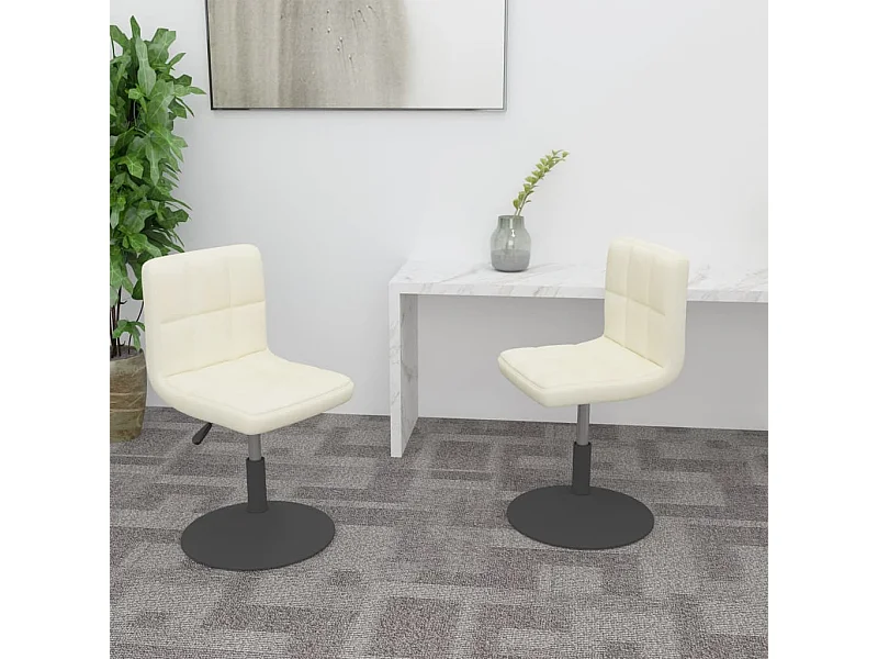 Eetkamerstoelen draaibaar 2 st fluweel crèmekleurig