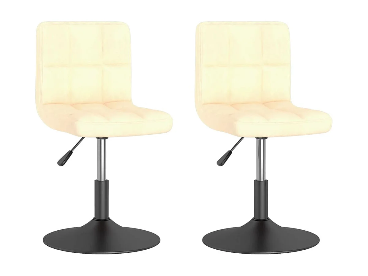 Chaises pivotantes à manger lot de 2 crème velours