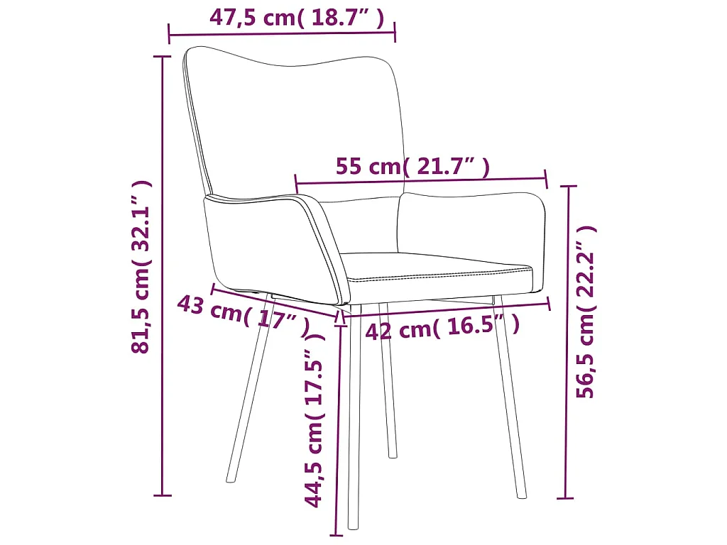 Chaises à manger lot de 2 Gris clair Velours
