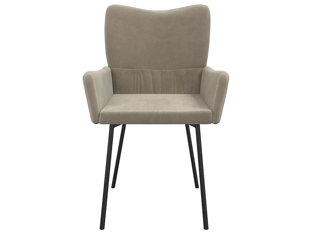 Chaises à manger lot de 2 Gris clair Velours