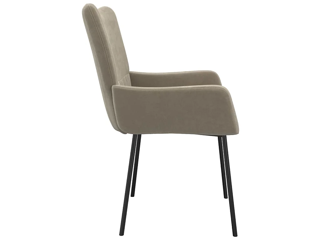 Chaises à manger lot de 2 Gris clair Velours