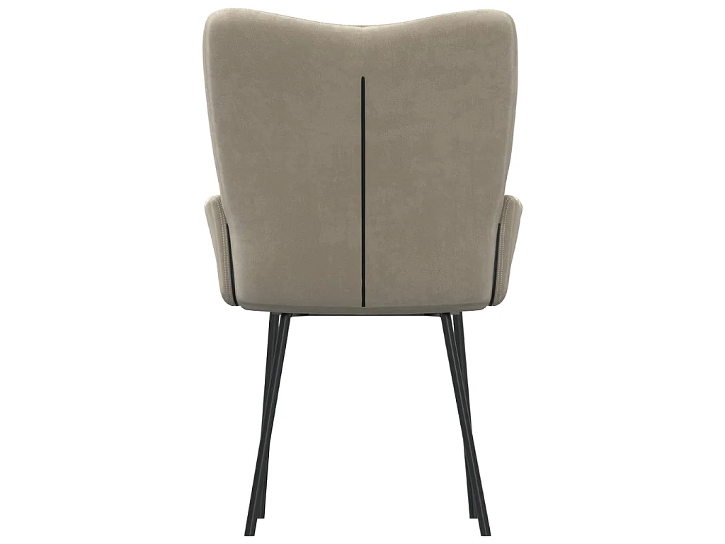 Chaises à manger lot de 2 Gris clair Velours