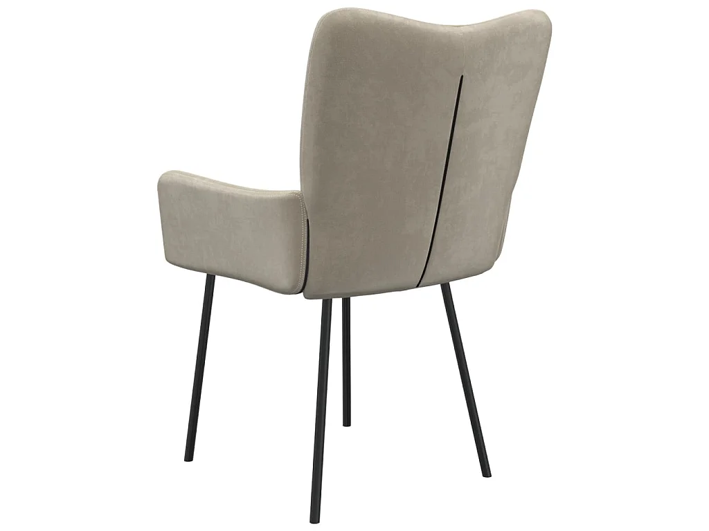Chaises à manger lot de 2 Gris clair Velours