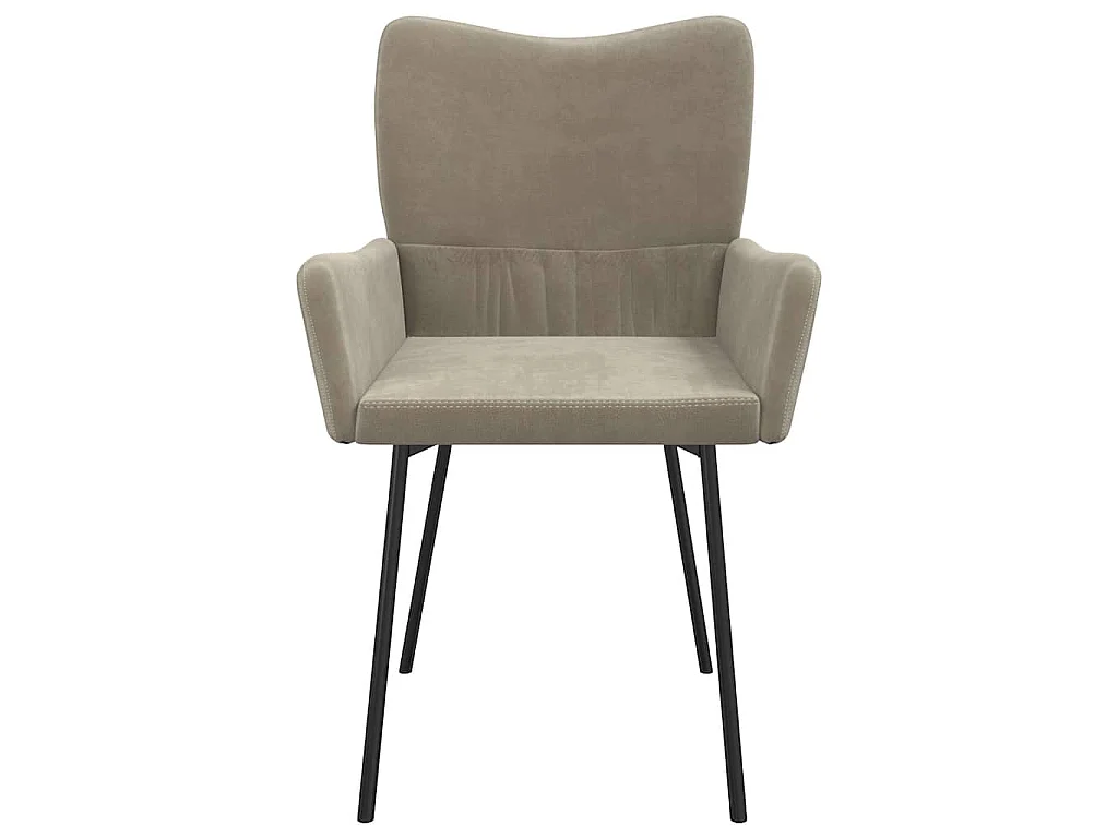 Chaises à manger lot de 2 Gris clair Velours