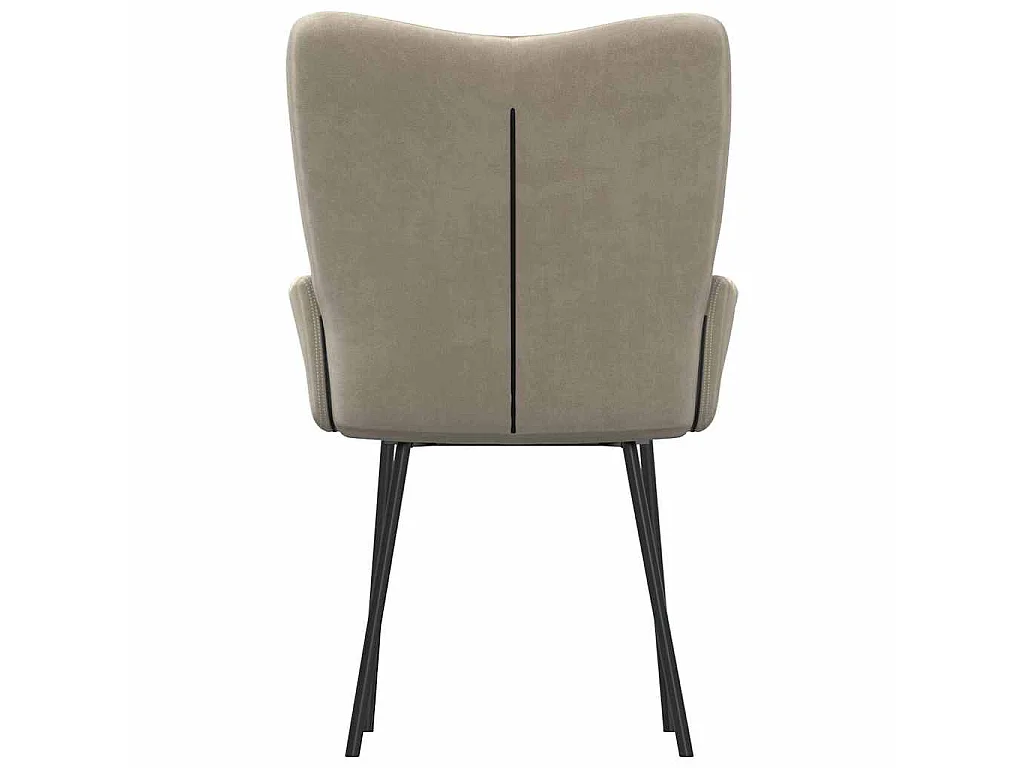 Chaises à manger lot de 2 Gris clair Velours