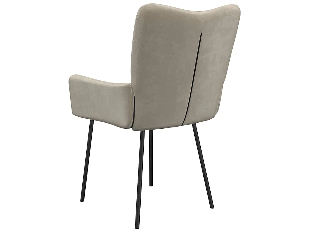 Chaises à manger lot de 2 Gris clair Velours