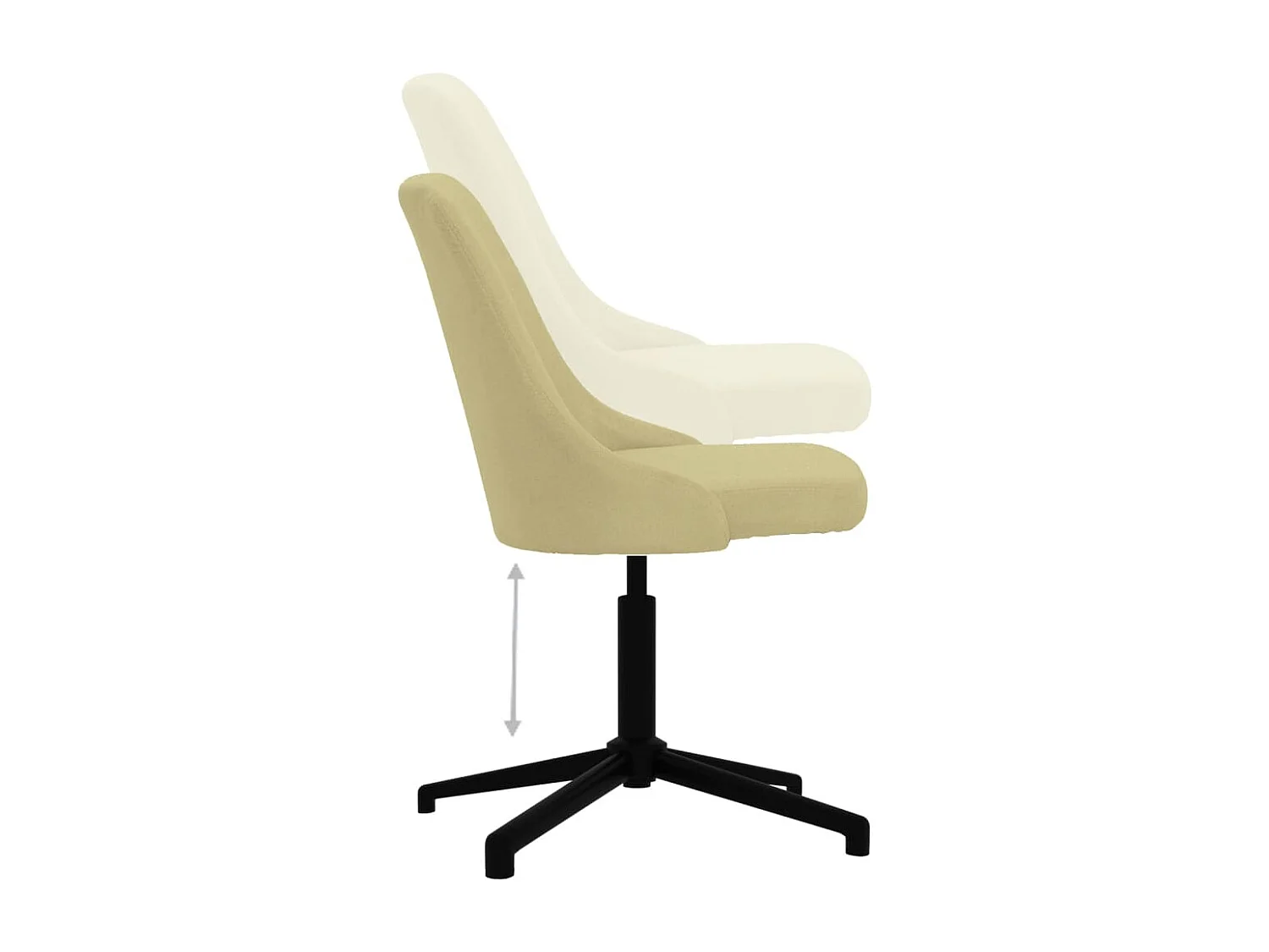 Sedia da Pranzo Girevole Verde in Tessuto