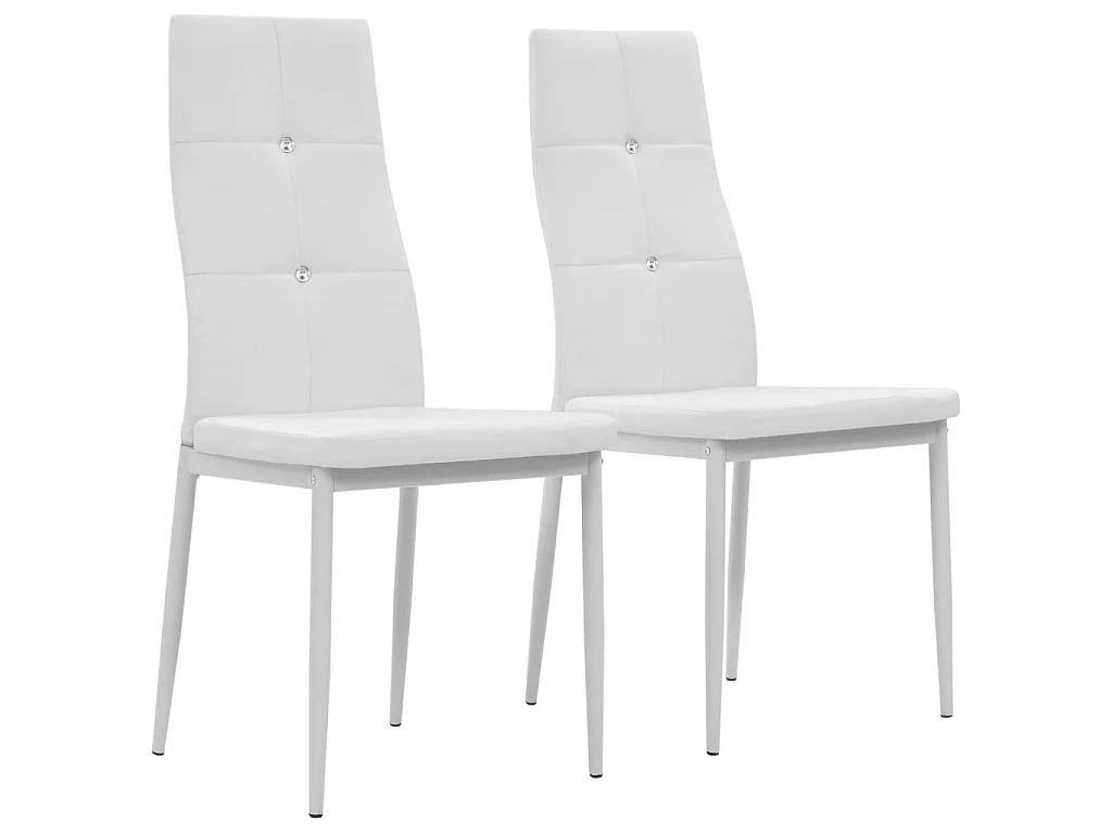 Eetkamerstoelen 2 st kunstleer wit