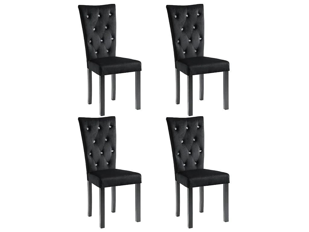 Eetkamerstoelen 4 st fluweel zwart