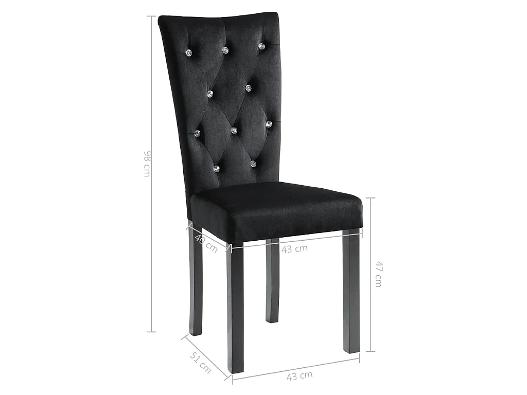 Eetkamerstoelen 4 st fluweel zwart