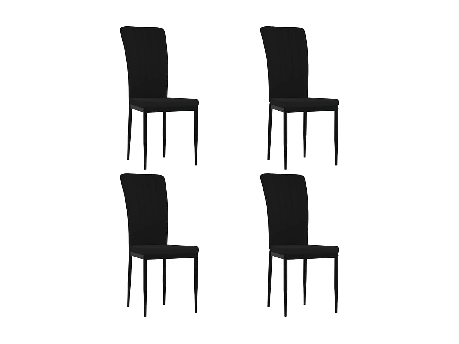 Sillas de comedor 4 unidades terciopelo negro