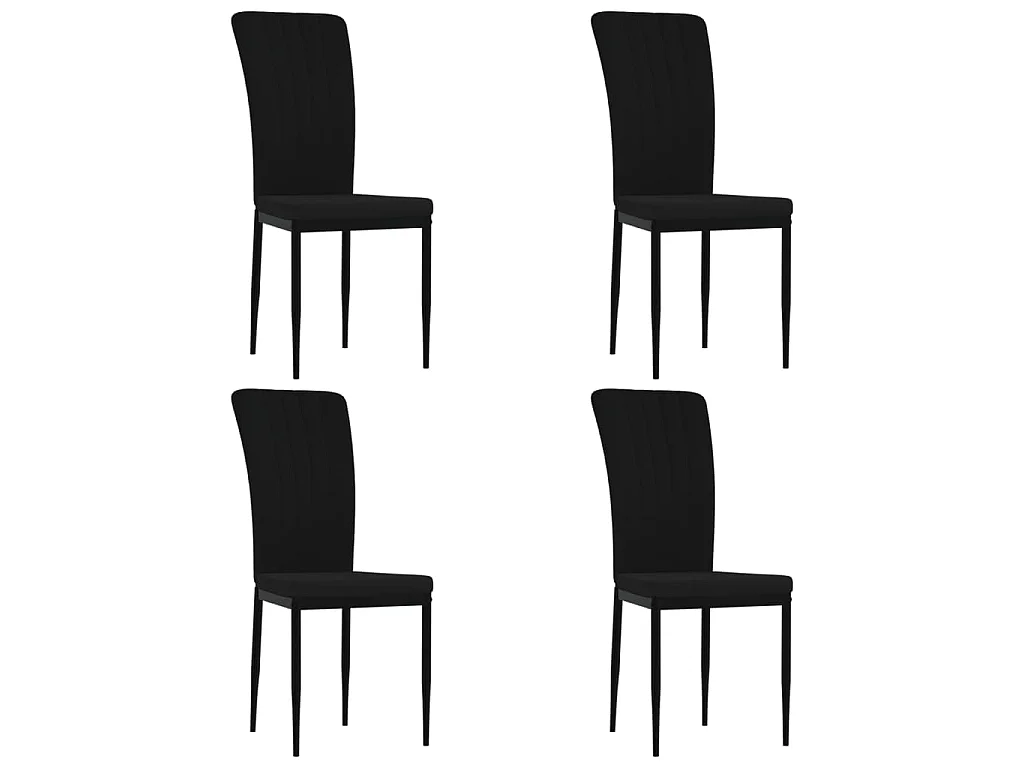 Chaises à manger lot de 4 Noir Velours