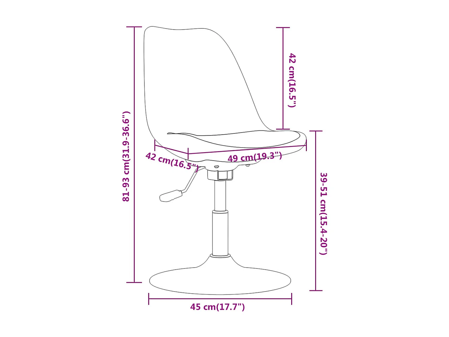 Chaises pivotantes à manger lot de 4 taupe tissu