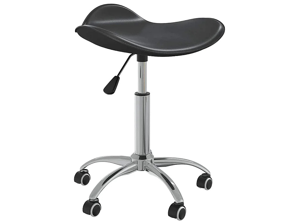 Silla de comedor giratoria cuero sintético negro