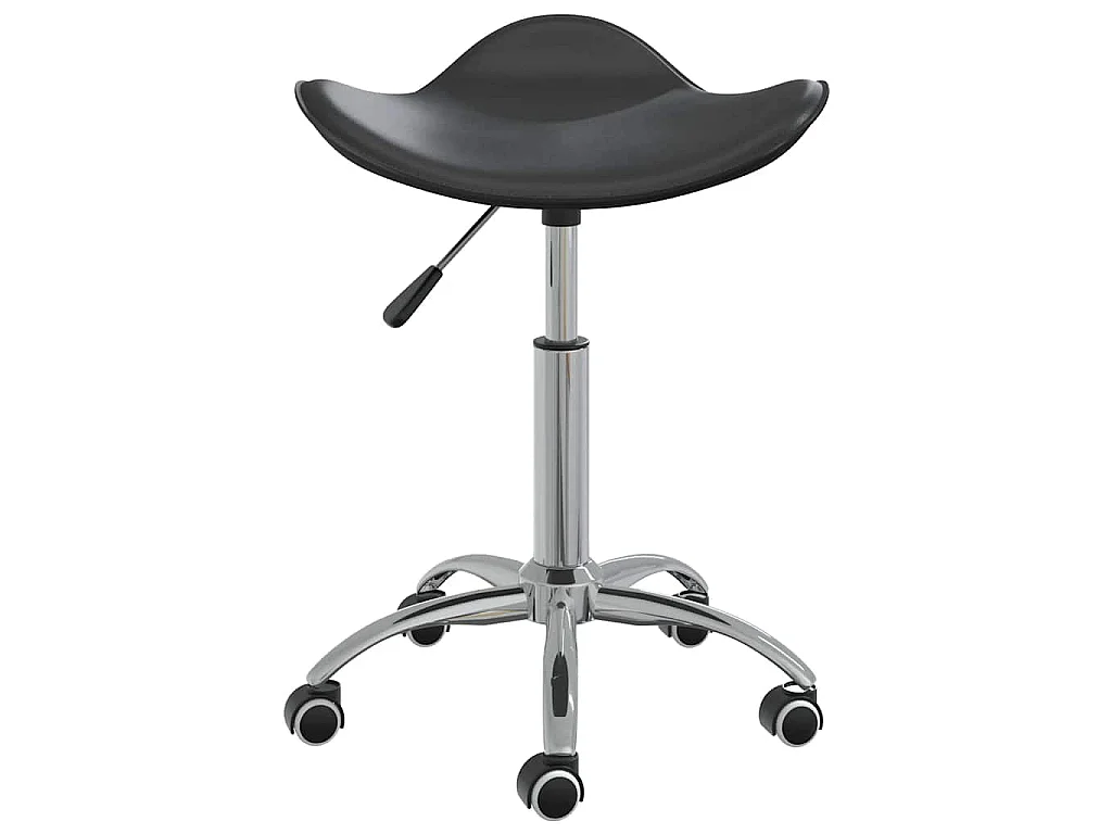 Silla de comedor giratoria cuero sintético negro