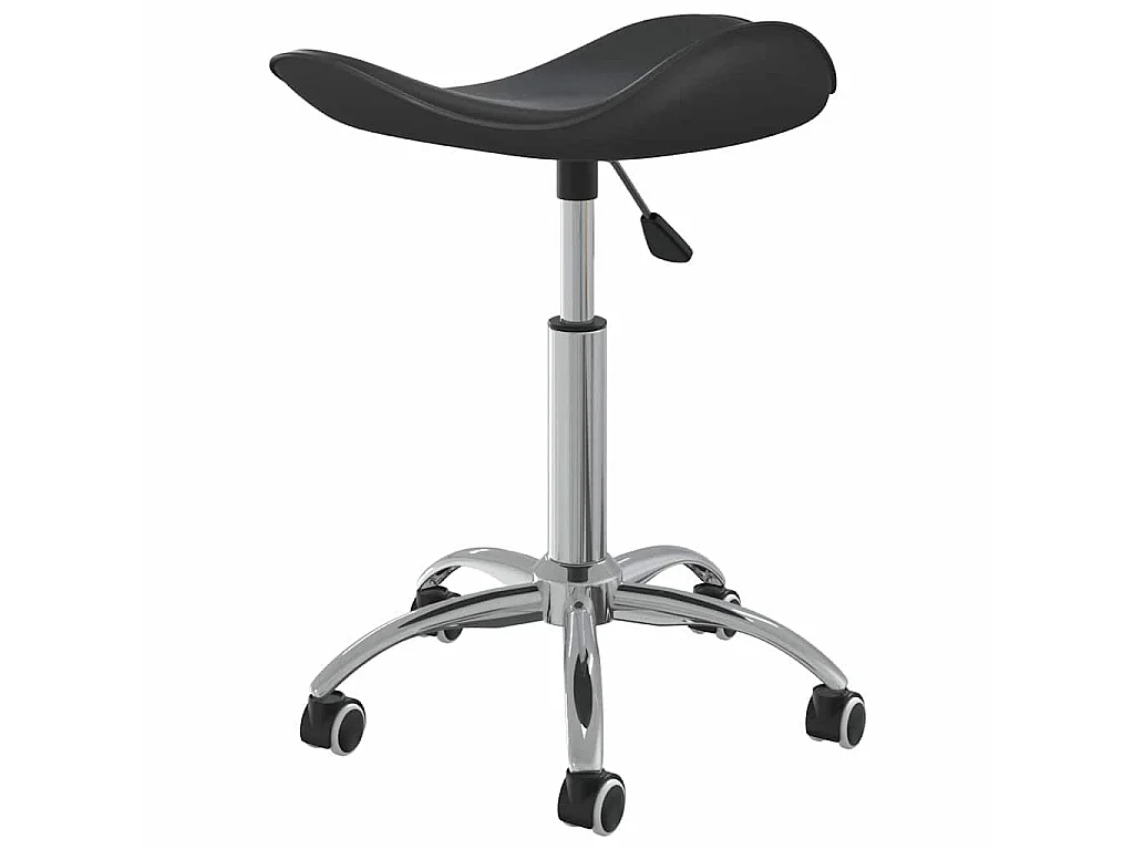 Silla de comedor giratoria cuero sintético negro