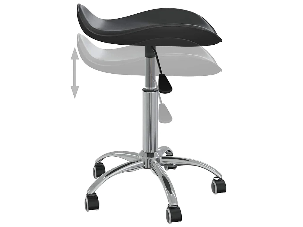 Silla de comedor giratoria cuero sintético negro