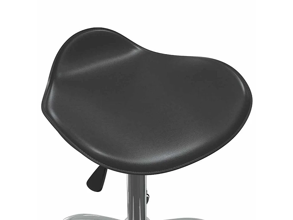 Silla de comedor giratoria cuero sintético negro