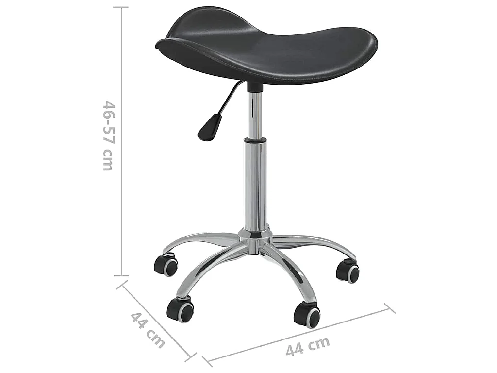 Silla de comedor giratoria cuero sintético negro