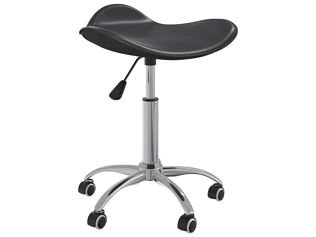 Chaise pivotante à manger Noir Similicuir