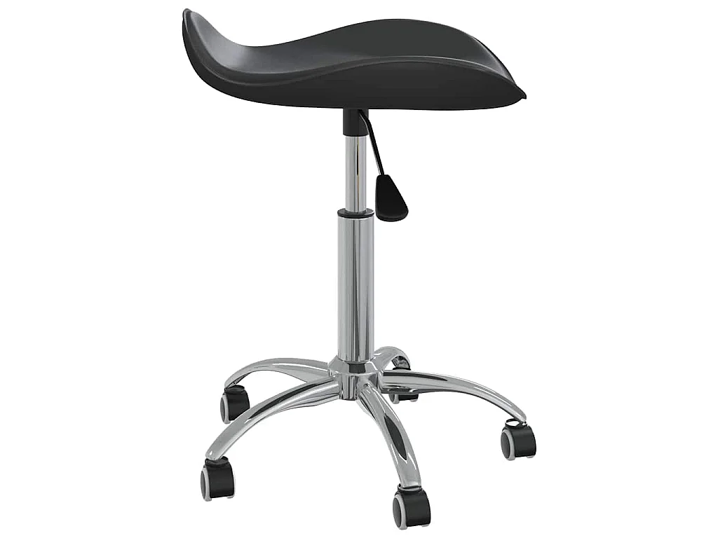 Silla de comedor giratoria cuero sintético negro