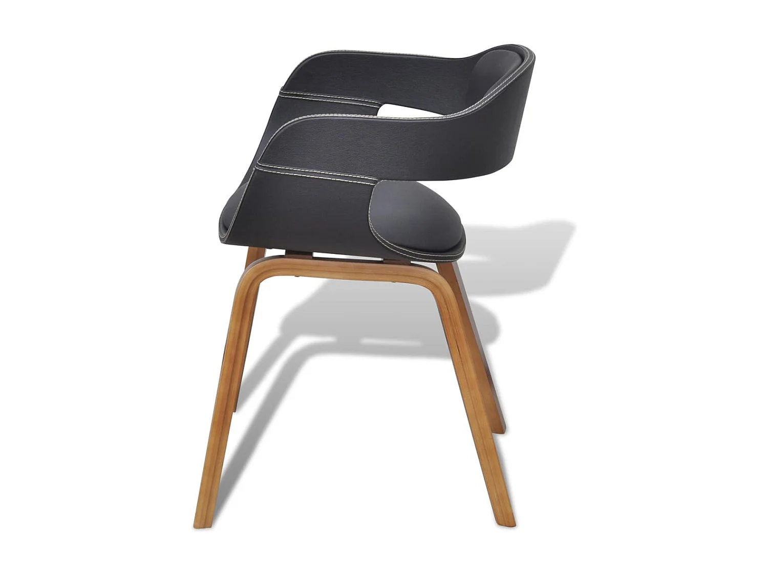 Eetkamerstoelen 6 st gebogen hout en kunstleer zwart