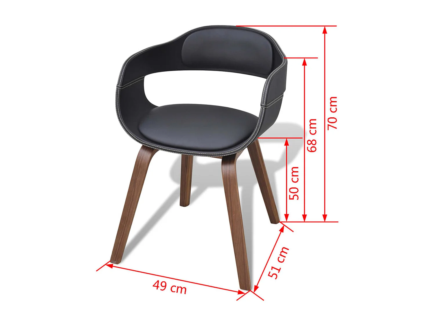 Eetkamerstoelen 6 st gebogen hout en kunstleer zwart