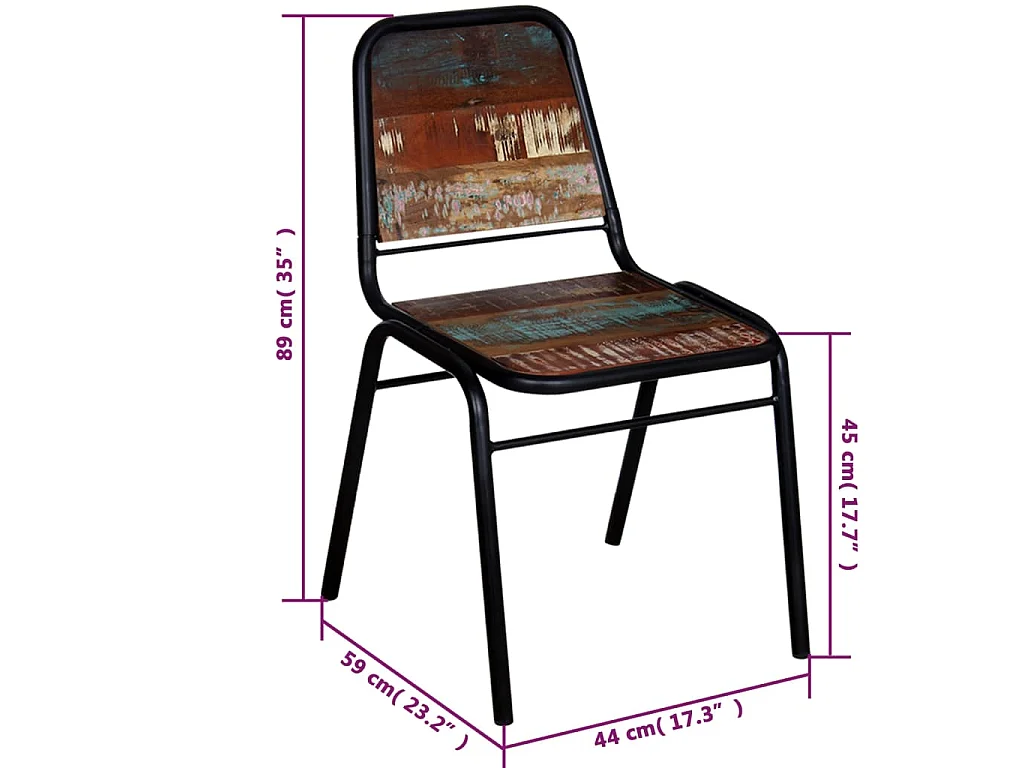 Cadeiras de jantar 4 pcs madeira recuperada maciça